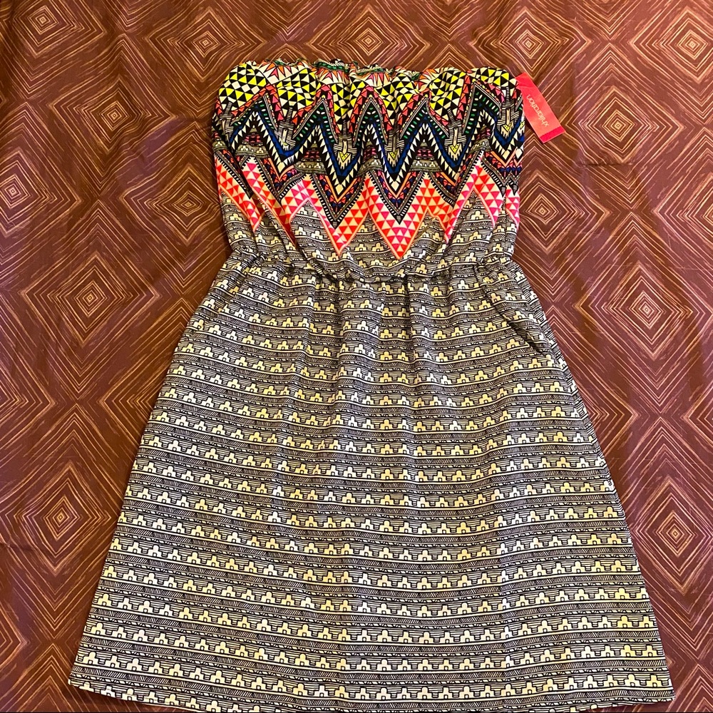 Junior’s Xhilaration Cute Strapless Summer Dress, NWT, S